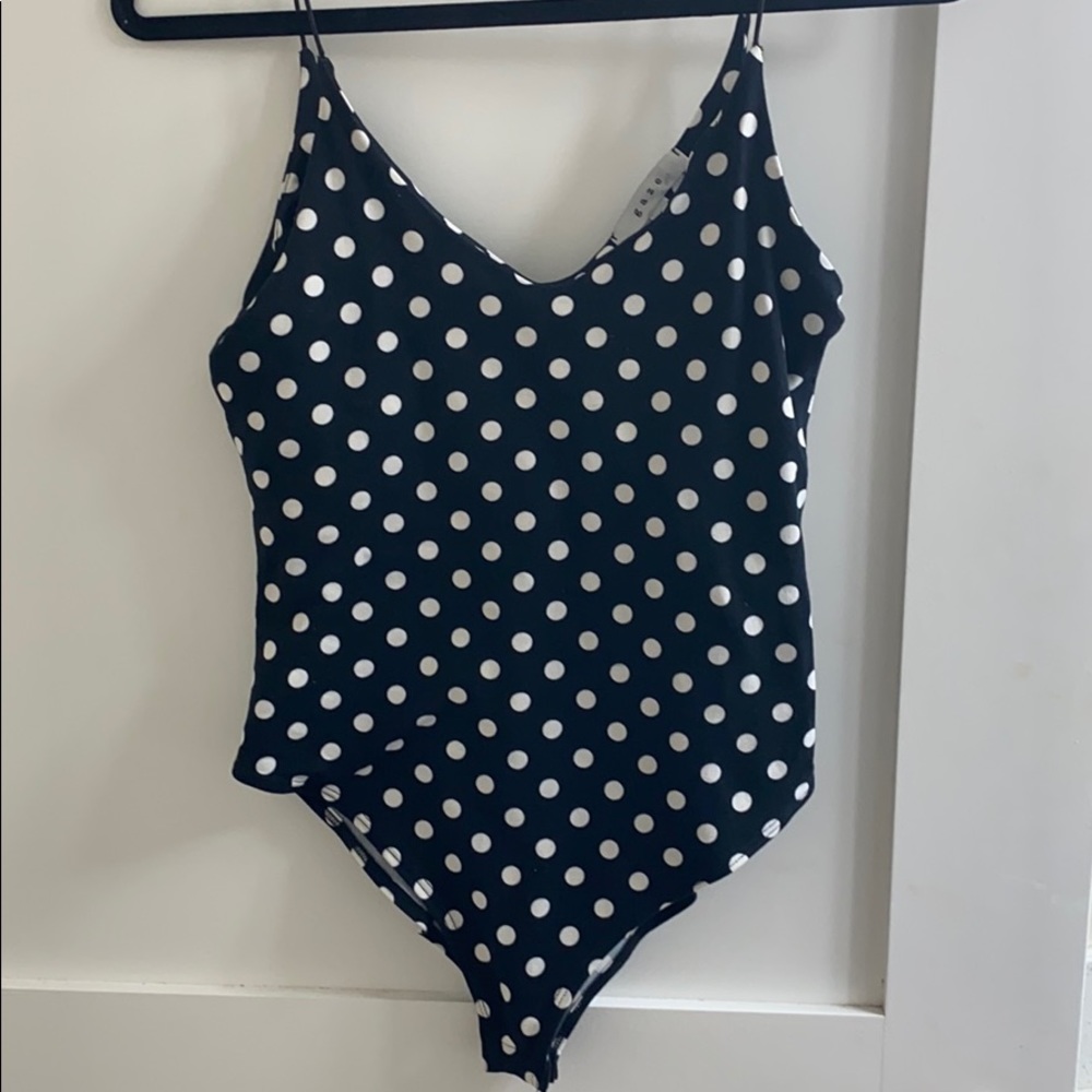 Black & White Polka Dot Bodysuit - Size small
